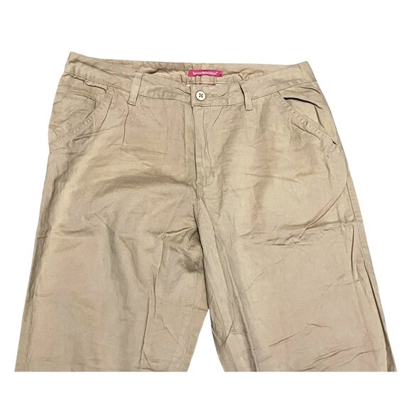 Woman Within NWOT Stretch Cotton Chino Straight Leg Pant Sz 14 Wide Beige Plus - Picture 7 of 8